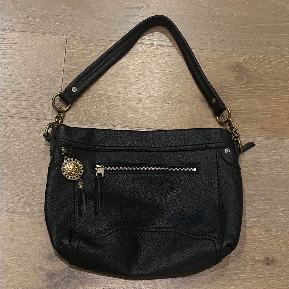 The Sak Collective Tahoe Medium Shoulder Bag Black Pebbled Leather Hobo Purse